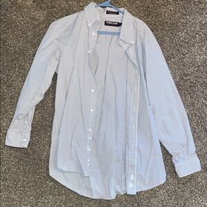Kirkland Signature Grey Striped Dress Shirt